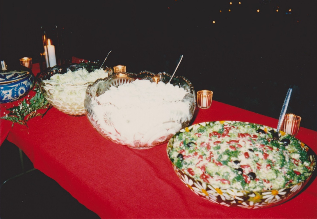 Salads on the buffet table
