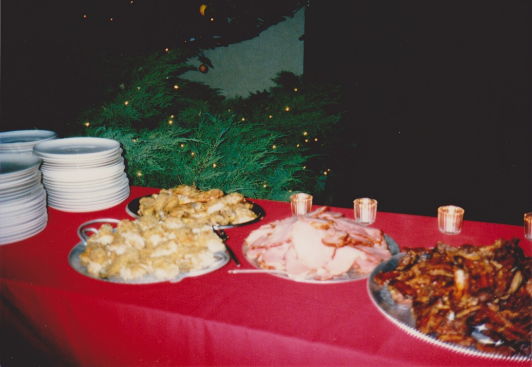 Meats on the buffet table